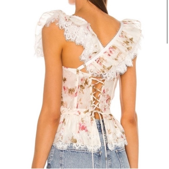 V Chapman Delphina Ruffle Lace Trim Top - Picture 3 of 5